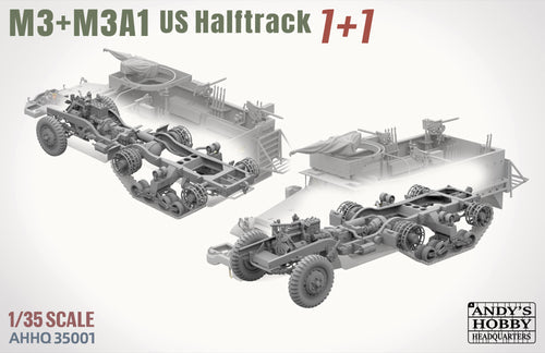 Andy&amp;#39;s Hobby Headquarters AHHQ35001 1/35 M3 &amp;amp; M3A1 U.S. WWII HALFTRACKS 1/35 – immagine 4