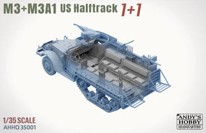 Andy&amp;#39;s Hobby Headquarters AHHQ35001 1/35 M3 &amp;amp; M3A1 U.S. WWII HALFTRACKS 1/35 – immagine 5