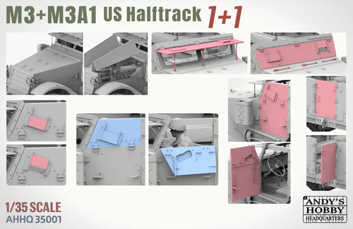 Andy&amp;#39;s Hobby Headquarters AHHQ35001 1/35 M3 &amp;amp; M3A1 U.S. WWII HALFTRACKS 1/35 – immagine 7