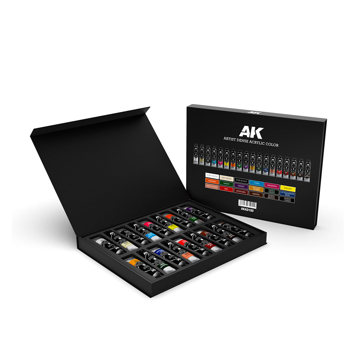 AK Interactive AKAD100 Artist Dense Acrylic Colors - Deluxe Edition Box Full Range – immagine 2
