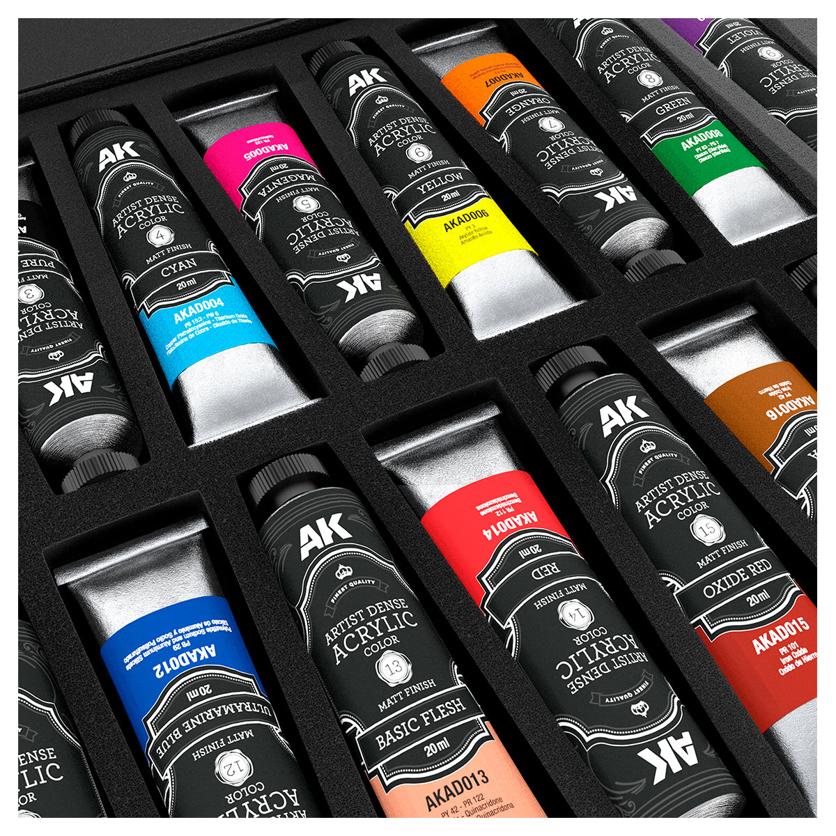 AK Interactive AKAD100 Artist Dense Acrylic Colors - Deluxe Edition Box Full Range – immagine 3