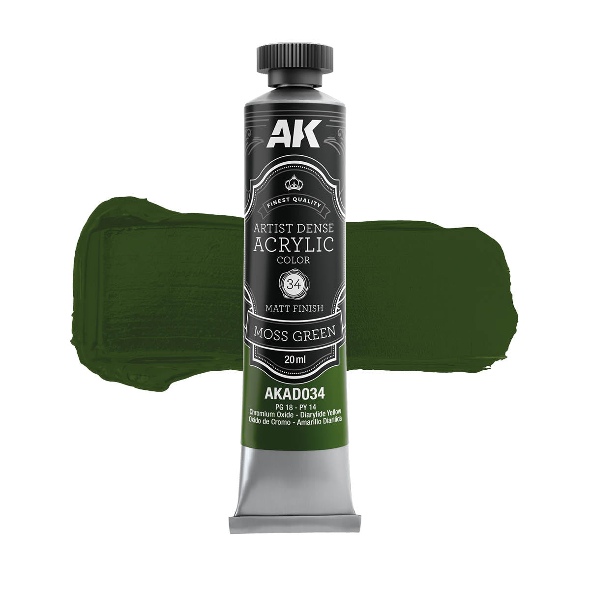 AK Interactive AKAD109 Artist Dense Acrylic Colors - Green Color Set – zdjęcie 7