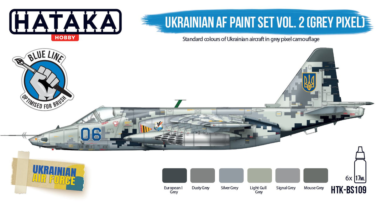 Hataka HTK-BS109 Ukrainian AF Paint Set Vol. 2 (Grey Pixel) – immagine 2