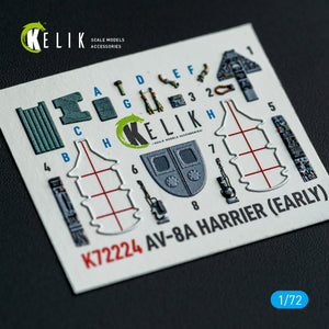 Kelik K72224 AV-8A Harrier (early) - interior 3D decals for Italeri kit 1/72 – Bild 2