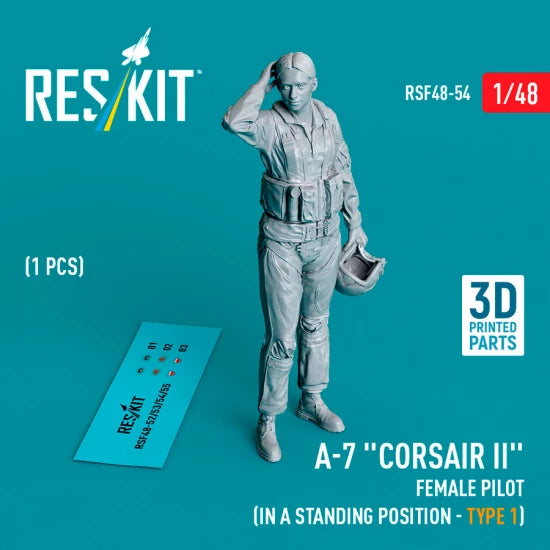 RESKIT RSF48-0054 A-7 "Corsair II" female pilot (in a standing position - type 1) (1 pcs) (3D Printed) 1/48