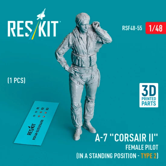 RESKIT RSF48-0055 A-7 "Corsair II" female pilot (in a standing position - type 2) (1 pcs) (3D Printed) 1/48