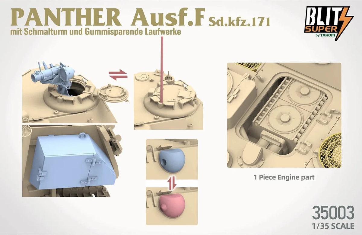 Takom 35003 Panther Ausf. F mit Schmalturm und Gummisparende Laufwerke Sd.kfz. 171 1/35 – Bild 4