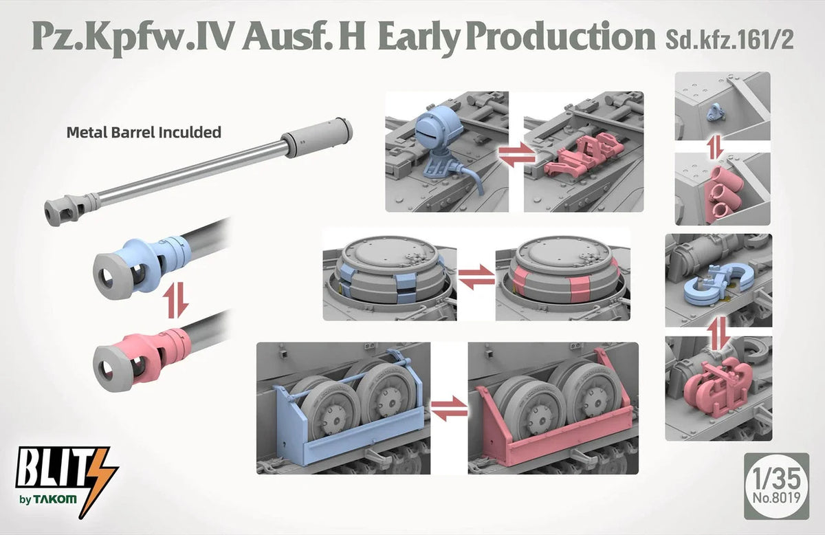 Takom 8019 Pz. Kpfw. IV Ausf. H Early Production 1/35 – imagen 3