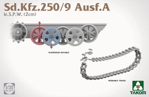 Takom 2213 Sd.Kfz. 250/9 Ausf. A le. S.P.W. (2 cm) 1/35 – immagine 8