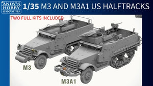 Andy&amp;#39;s Hobby Headquarters AHHQ35001 1/35 M3 &amp;amp; M3A1 U.S. WWII HALFTRACKS 1/35 – immagine 2