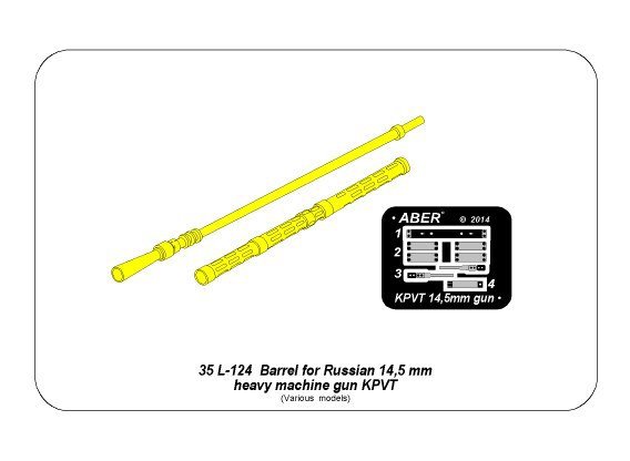 Aber 35L-124 Barrel for Russian 14,5mm heavy machine gun KPVT 1/35 – zdjęcie 8