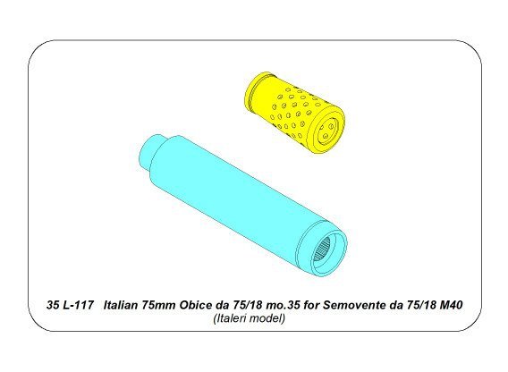 Aber 35L-117 Barrel for Italian 75mm Ansaldo L/18 gun for Semovente da 75/18 M40 1/35 – Bild 5