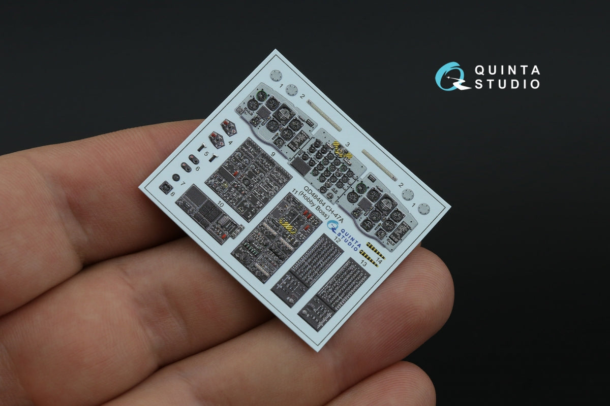 Quinta Studio QD48464 CH-47A 3D-Printed coloured Interior on decal paper (HobbyBoss) 1/48 – Bild 4