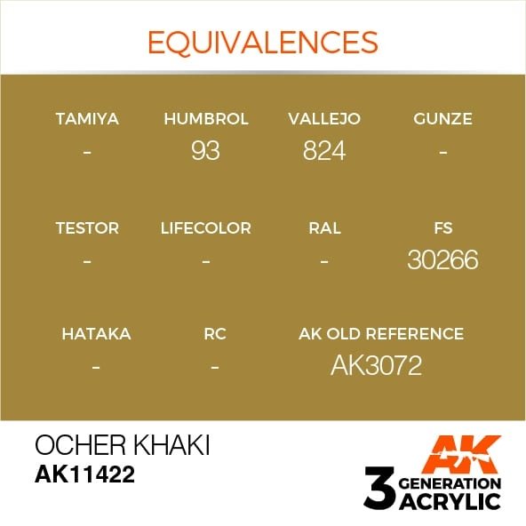 AK Interactive AK11422 Ocher Khaki 17ml – immagine 3