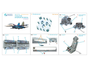 Quinta Studio QD+72180 Su-33 3D-Printed &amp;amp; coloured Interior on decal paper (Trumpeter) (with 3D-printed resin part) 1/72 – Bild 3