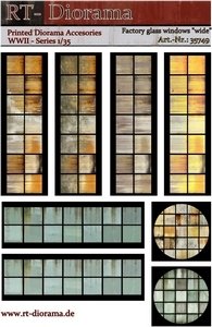 RT-Diorama 35749 Printed Accessories: Factory glass windows &amp;quot;wide&amp;quot; 1/35