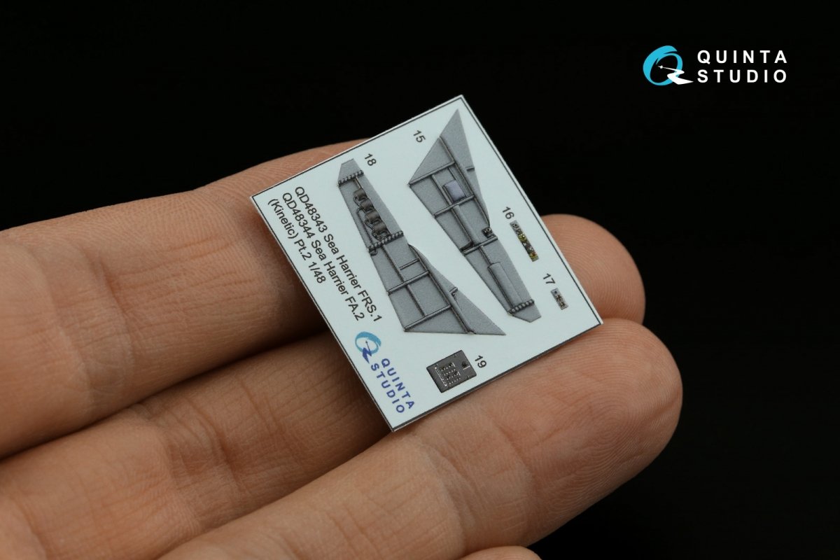 Quinta Studio QD48343 Sea Harrier FRS.1 3D-Printed &amp;amp; coloured Interior on decal paper (Kinetic) 1/48 – immagine 3