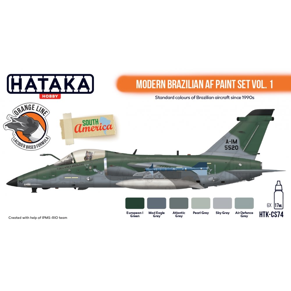 Hataka HTK-CS74 Modern Brazilian AF paint set vol. 1 (6x17ml) – Bild 2