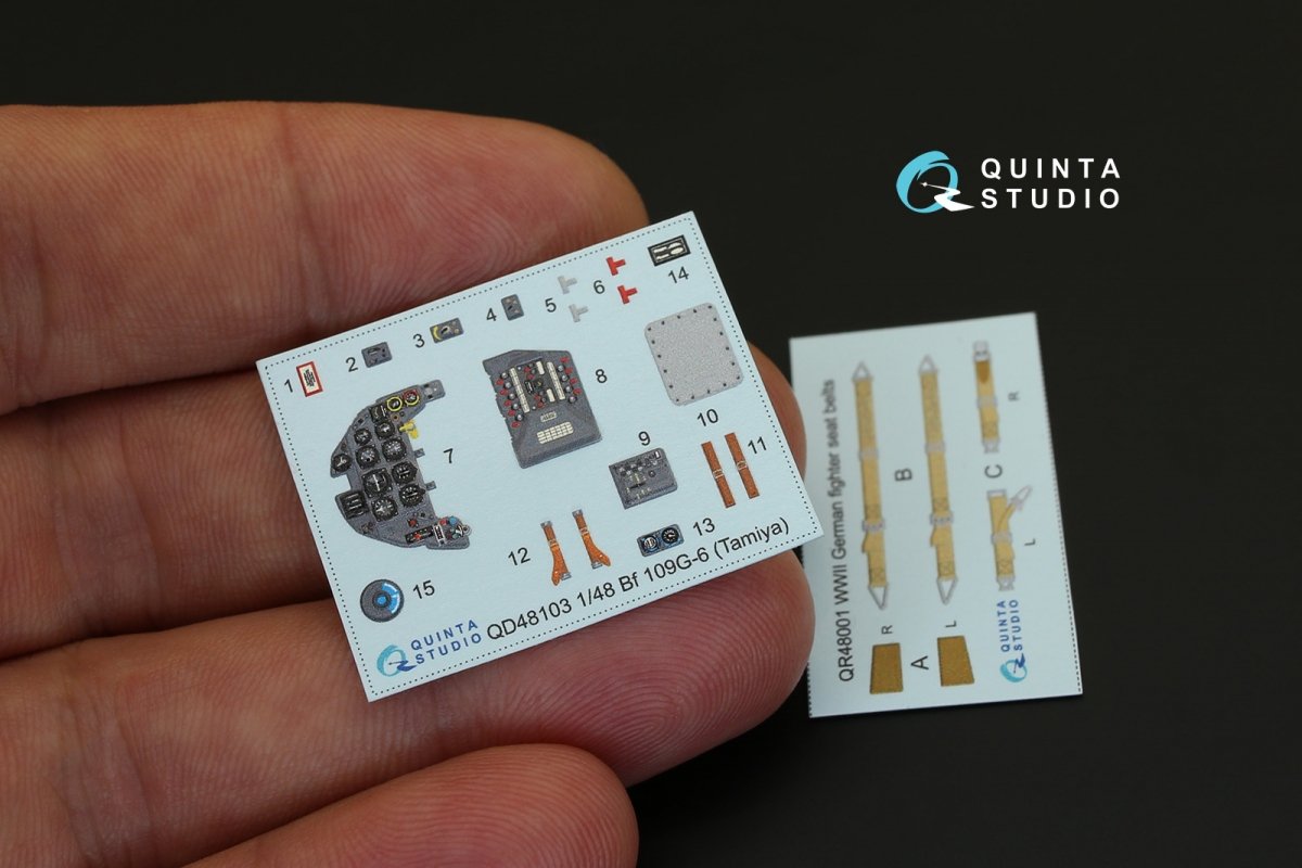 Quinta Studio QD48103 Bf 109G-6 3D-Printed &amp;amp; coloured Interior on decal paper (for Tamiya kit) 1/48 – Bild 4