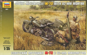 Zvezda 3651 Soviet Motorcycle M-72 with Mortar 1/35 – immagine 2