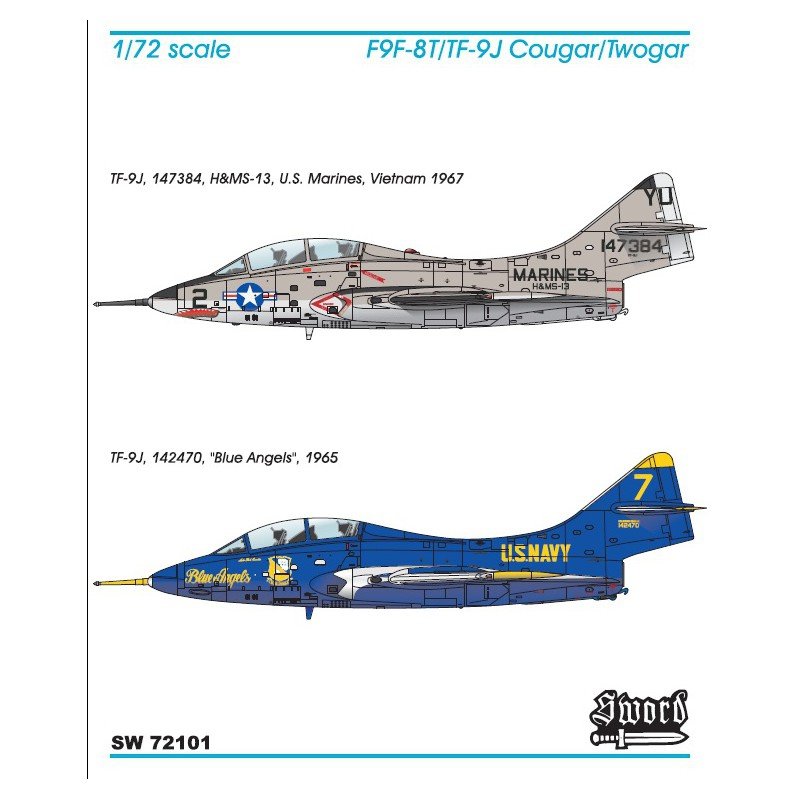 Sword 72101 TF-9J Twogar Vietnam/Blue Angels 1/72 – imagen 2