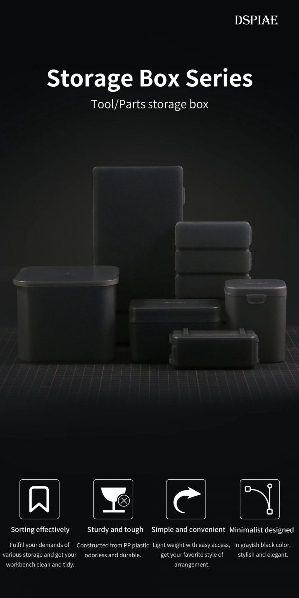 DSPIAE BOX-3 Black Plastic Accessory Storage Box 67/67/85 mm / Pojemnik na akcesoria – immagine 2