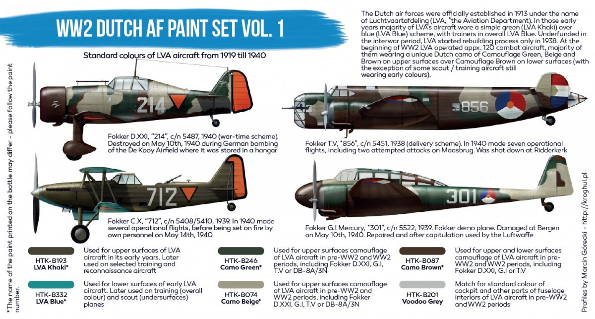 Hataka BS107 WW2 Dutch AF Paint Set Vol. 1 set 6x17 ml – immagine 3