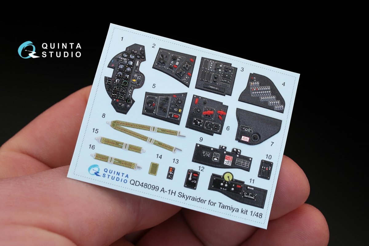 Intérieur imprimé en 3D et coloré sur papier décalcomanie Quinta Studio QD48099 A-1H (pour maquette Tamiya) 1/48 – image 2