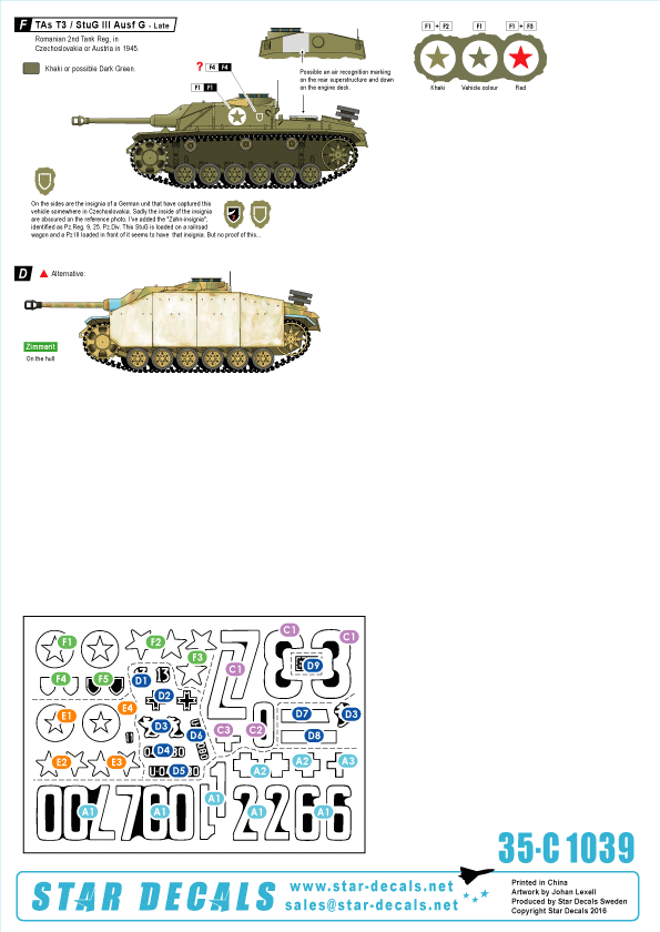 Star Decals 35-C1039 Axis/Eastern European StuG III (1) 1/35 – zdjęcie 2