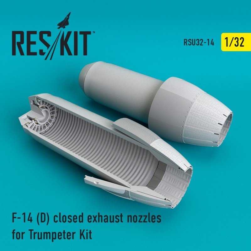 RESKIT RSU32-0014 F-14 (D) tuyères d'échappement fermées pour maquette Trumpeter au 1/32