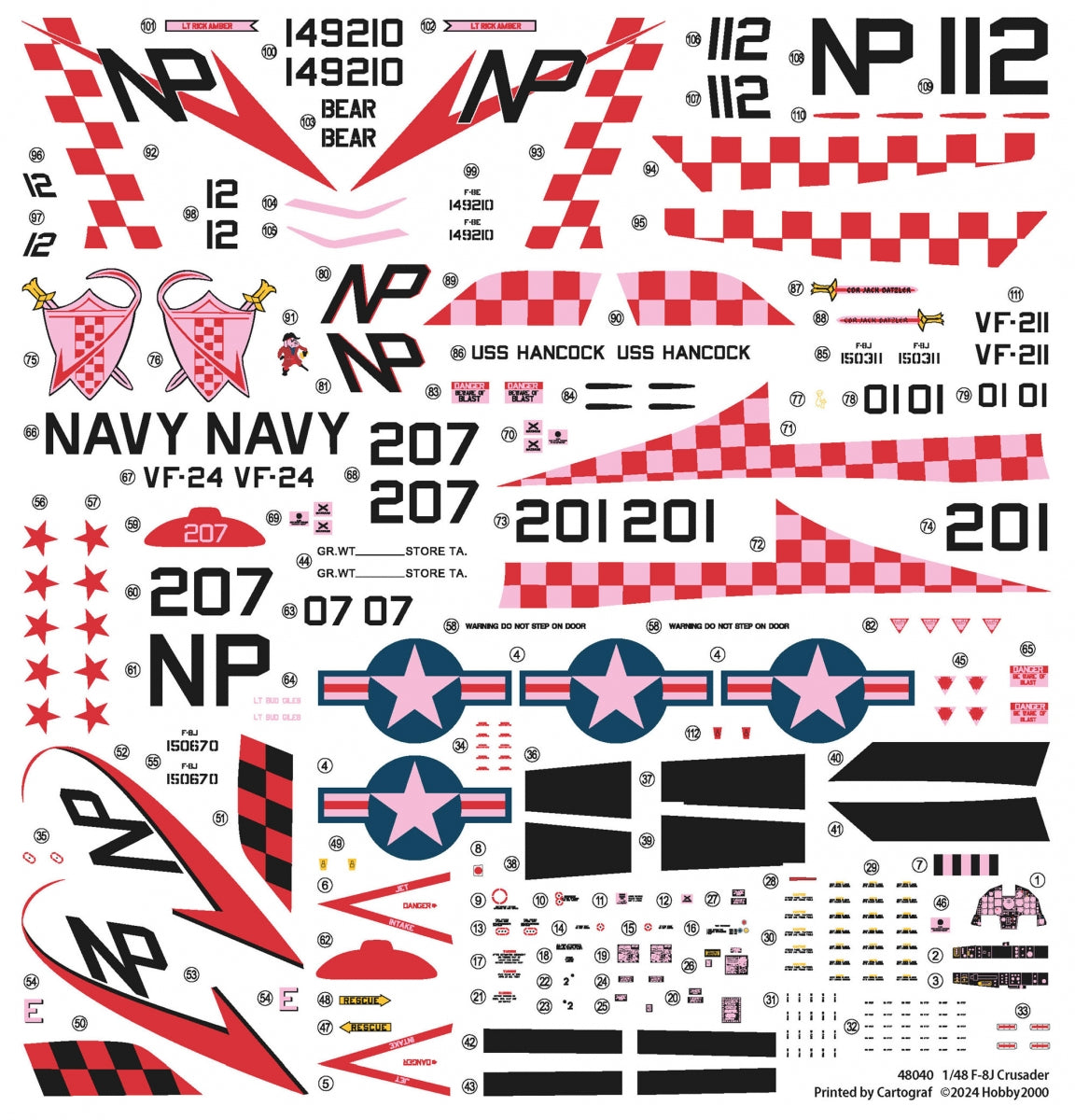 Hobby 2000 48040 F-8J Crusader ( Hasegawa + CARTOGRAF + MASKI ) 1/48 – zdjęcie 3