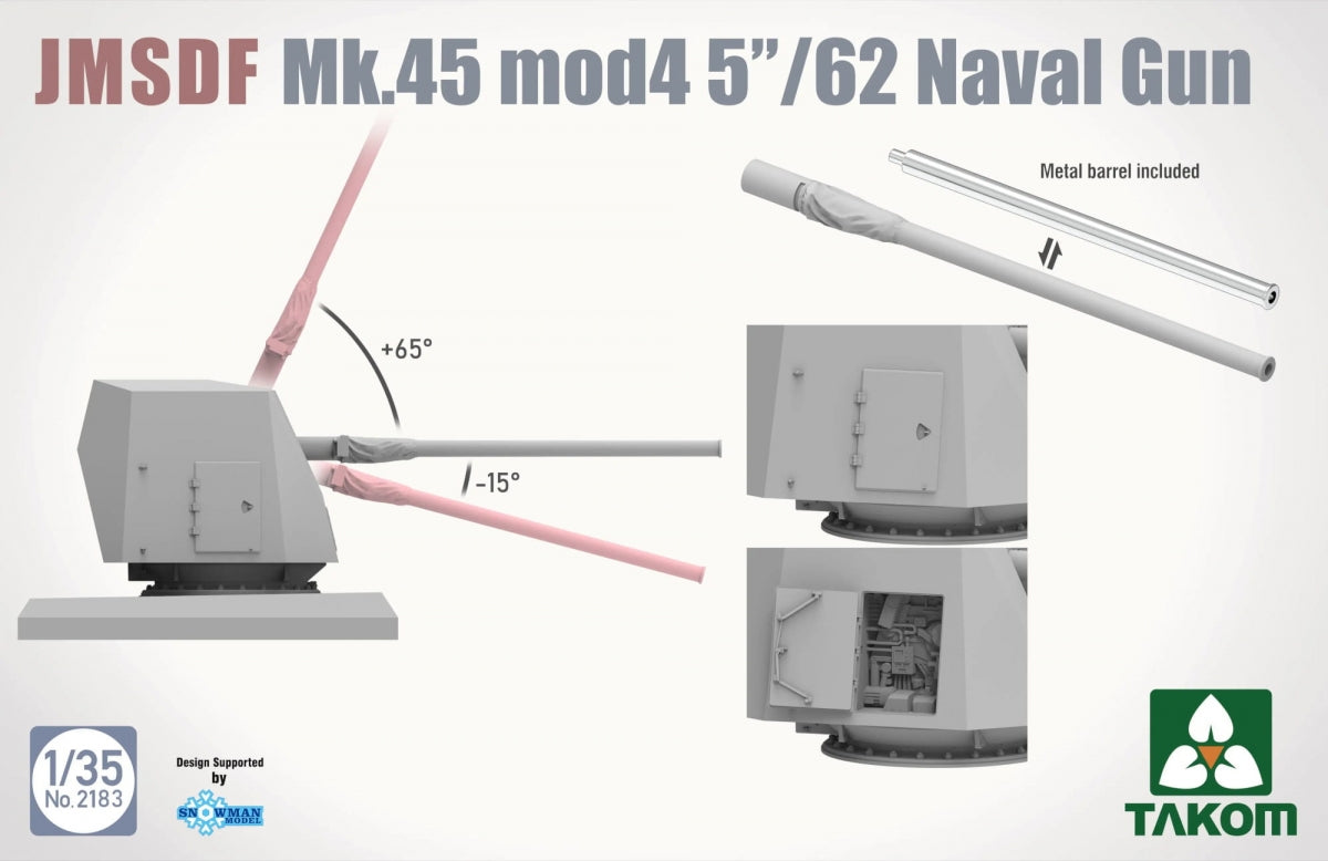 Takom 2183 JMSDF Mk.45 Mod 4 5&amp;quot;/62 Canon Naval 1/35  – image 3