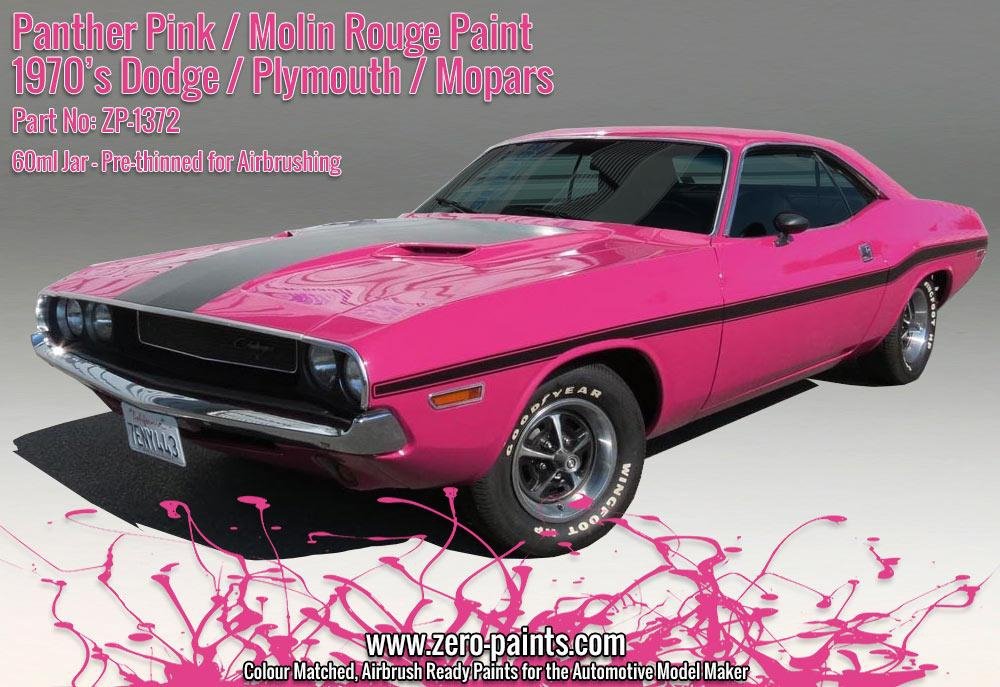 Zero Paints ZP-1372 Panther Pink /Moulin Rouge Paint - 70&amp;#39;s Dodge, Plymouth, Mopar 60ml – immagine 3
