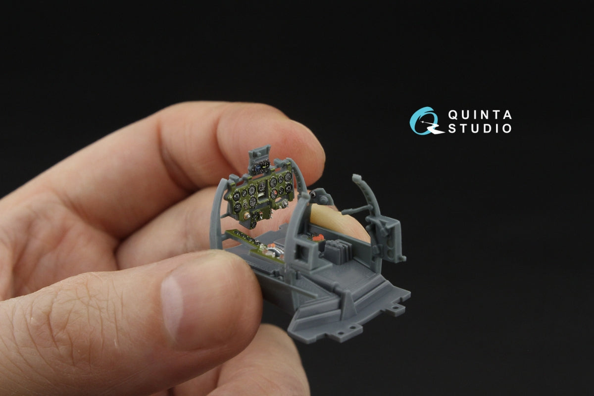 Intérieur imprimé en 3D et coloré sur papier décalcomanie (Eduard) pour la maquette Quinta Studio QD48609 A6M5 Zero (production Mitsubishi) à l&amp;#39;échelle 1/48. – image 10