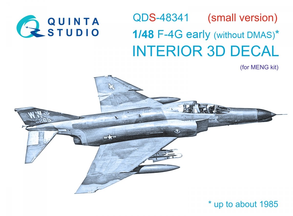 Quinta Studio QDS-48341 F-4G early 3D-Printed & coloured Interior on decal paper (Meng) (Small version) 1/48
