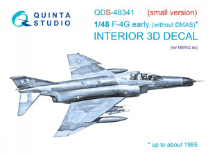 Intérieur imprimé en 3D et coloré sur papier décalcomanie Quinta Studio QDS-48341 F-4G (version initiale) (Petite version) 1/48