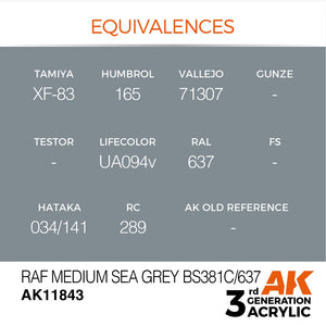 AK Interactive AK11843 RAF MEDIUM SEA GREY BS381C/637 – AIR 17ml – immagine 3