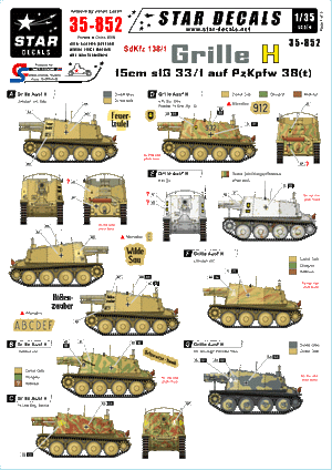 Star Decals 35-852 Grille Ausf H Sdkfz 138/1 1/35