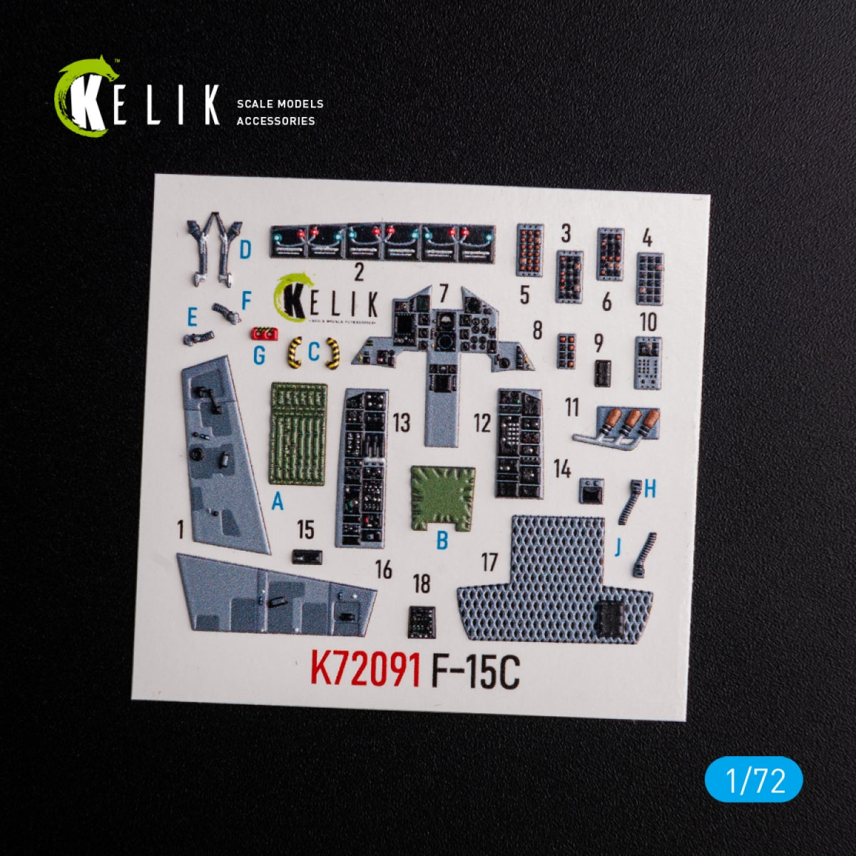 KELIK K72091 F-15C - décalcomanies 3D intérieures pour kit FineMolds au 1/72 – image 3