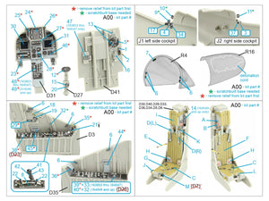 Quinta Studio QD32194 AV-8B Harrier II late 3D-Printed &amp;amp; coloured Interior on decal paper (Trumpeter) 1/32 – imagen 2