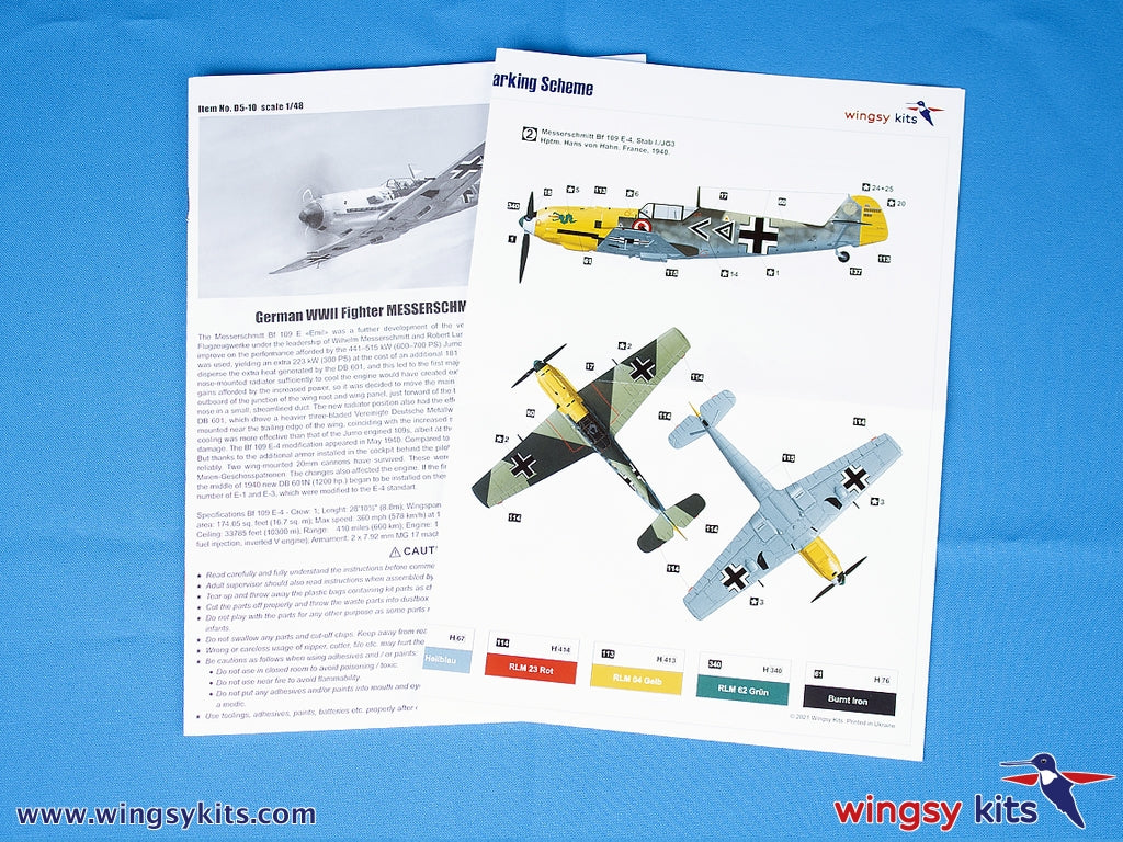 Wingsy Kits D5-10 German WWII Fighter MESSERSCHMITT Bf 109 E-4 1/48 – Bild 11