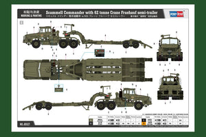 Hobby Boss 85527 Scammell Commander with 62 tonne Crane Fruehauf semi-trailer 1/35 – imagen 6