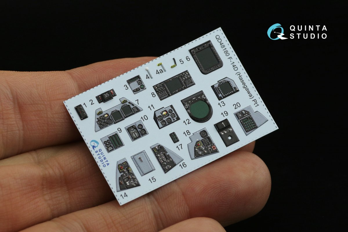 Quinta Studio QD48180 F-14D 3D-Printed &amp;amp; coloured Interior on decal paper (Hasegawa) 1/48 – immagine 9