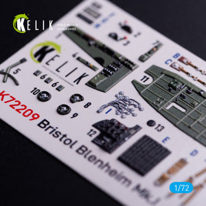 Kelik K72209 Bristol Bleninheim Mk.1 - interior 3D decals for Airfix kit 1/72