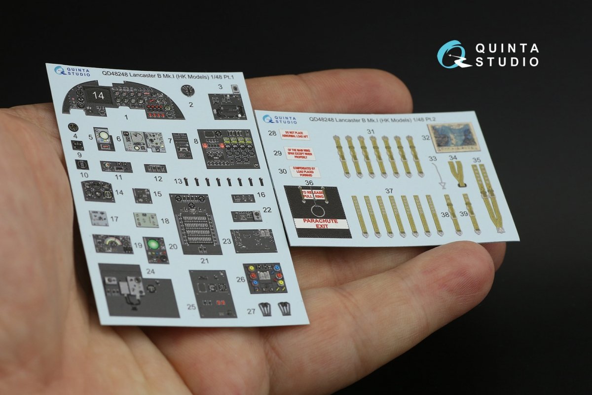 Quinta Studio QD48248 Lancaster B Mk.I 3D-Printed &amp;amp; coloured Interior on decal paper (HK Models) 1/48 – zdjęcie 2