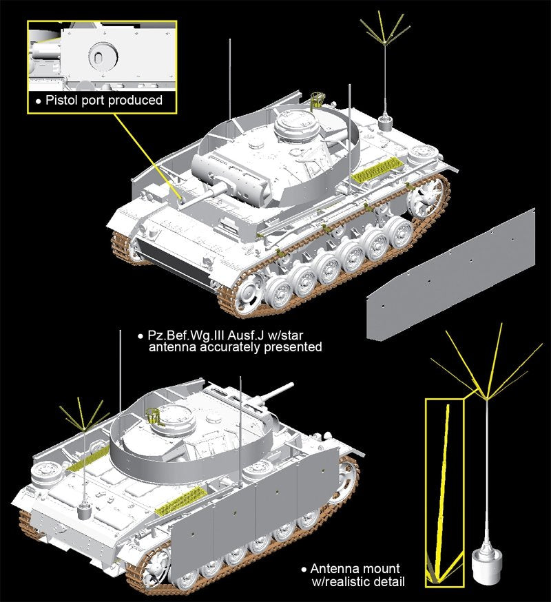 Dragon 6570 Pz.Bef.Wg.III Ausf.J w/Schurzen 1/35 – immagine 2