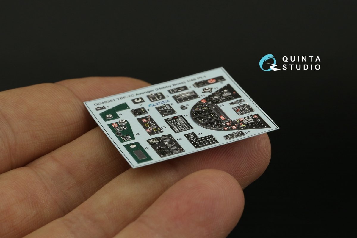 Quinta Studio QD48351 TBF-1C 3D-Printed &amp;amp; coloured Interior on decal paper (Hobby Boss) 1/48 – immagine 4