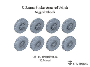 Roues affaissées pour véhicule blindé Stryker de l&amp;#39;armée américaine (modèle ET P35-158) - Kit TRUMPETER au 1/35
