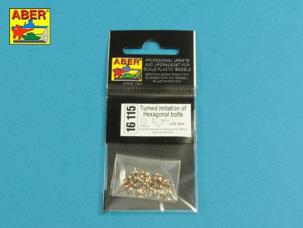 Aber 16115 Turned imitation of Hexagonal bolts 0,85 x 1,30 mm x 30 pcs. 1/16 – immagine 3