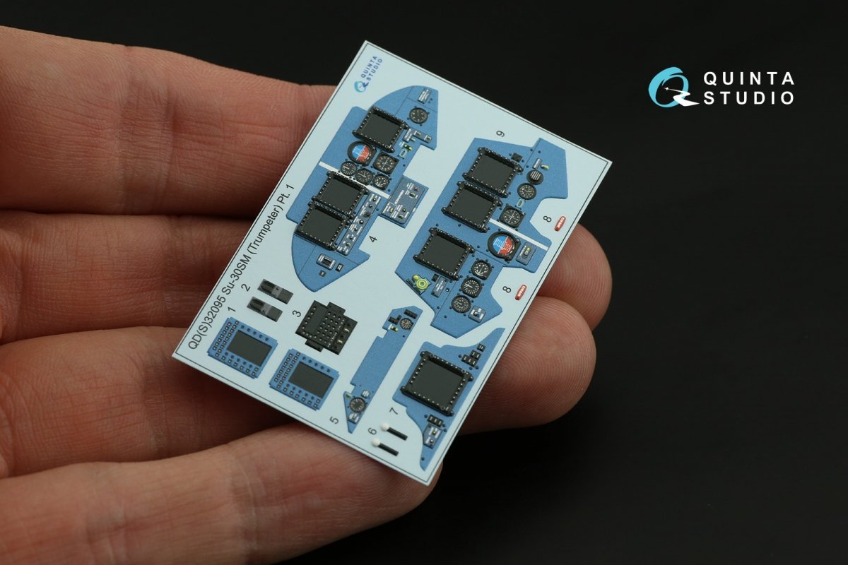 Quinta Studio QD32095 Su-30SM 3D-Printed &amp;amp; coloured Interior on decal paper (conversion for Trumpeter Su-30MKK ) 1/32 – immagine 12